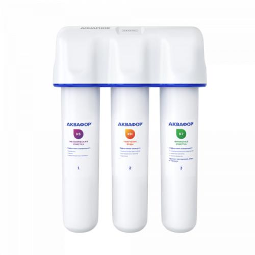 Фильтр для воды Аквафор Кристалл А, для жесткой воды без крана, проточный