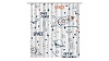 Штора для ванной Fixsen Design, белый/микс, FX-2508