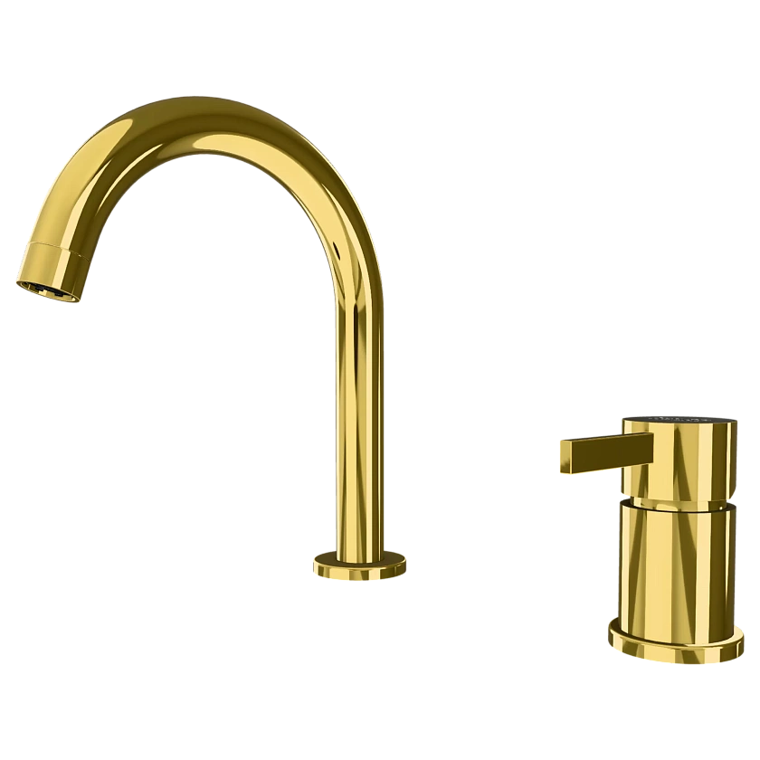 Смеситель для раковины Remer Rubinetterie Metrica MC57BG, золото брашированное